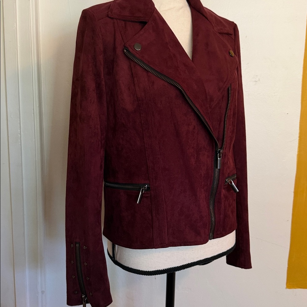 Kut from the Kloth Maroon Leather Jacket